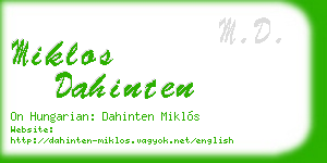 miklos dahinten business card